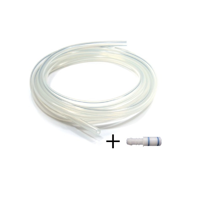 Tubo de silicona Ø12x7mm - 2m + Racor de conexión para jarra