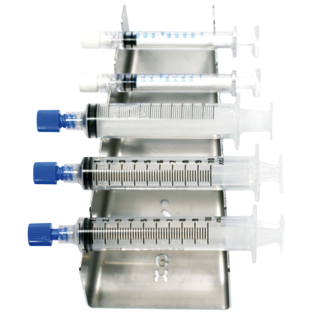 Support inox pour 5 seringues