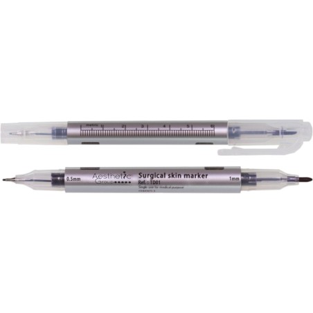 Crayon dermographique spécial face et corps STERILE 2x pointes fines de 0.5 et 1mm